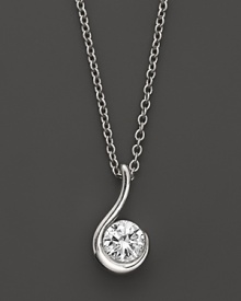 Elegant diamond pendant in modern 14K. white gold setting. Elegant diamond pendant in modern 14K. white gold setting.