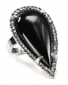 Made Her Think offers a tough chic take on the usual solitaire style. Instead of a gemstone, it comes topped by a talon-like stud, rimmed in crystals. Made Her Think offers a tough chic take on the usual solitaire style. Instead of a gemstone, it comes topped by a talon-like stud, rimmed in crystals.
