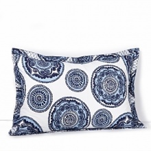 India's biggest city inspires this vibrant sham from John Robshaw. Small and large medallions spin around abstracted, stylized poppies in indigo and phthalo blue to represent the people, cars and trucks on the streets of Mumbai swerving around each other with nearly choreographed grace. India's biggest city inspires this vibrant sham from John Robshaw. Small and large medallions spin around abstracted, stylized poppies in indigo and phthalo blue to represent the people, cars and trucks on the streets of Mumbai swerving around each other with nearly choreographed grace.