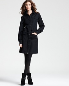 This tailored 10 Crosby Derek Lam dress takes inspiration from the classic jacket silhouette with its full front placket and four patch pockets. A drawstring waist shows off your feminine contours, finishing the look with chic sophistication. This tailored 10 Crosby Derek Lam dress takes inspiration from the classic jacket silhouette with its full front placket and four patch pockets. A drawstring waist shows off your feminine contours, finishing the look with chic sophistication.