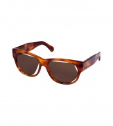 Give your look a cutting-edge finish with Maison Martin Margielas sartorial tortoise-effect sunglasses, detailed with cool deconstructed lenses for contemporary results guaranteed to make an impact - Tonal dark brown tortoise-effect acetate frames, dark brown angular lenses - Lens filter category 3 - Comes with a logo embossed hard carrying case - Crafted in collaboration with eyewear expert Cutler and Gross