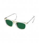 Give your look a cutting-edge finish with Maison Martin Margielas mixed-media sunglasses, detailed with a cool mix of Italian acetate and German made stainless steel cable for a unique take on your soon-to-be favorite accessory - Clear champagne acetate frames, silver-toned wire wrap-around temples, clear nose pieces, dark green lenses - Lens filter category 3 - Comes with a logo embossed hard carrying case - Crafted in collaboration with eyewear expert Cutler and Gross
