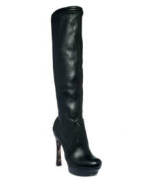 Whether you wear them for day, night or both, you're sure to adore GUESS' tall leather Adelene platform boots. They're totally trendy this fall, thanks to their over-the-knee silhouette. Whether you wear them for day, night or both, you're sure to adore GUESS' tall leather Adelene platform boots. They're totally trendy this fall, thanks to their over-the-knee silhouette.
