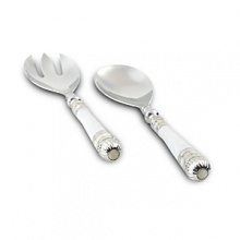Handmade in sand-cast aluminum with a trademark blend of enamel infused with crushed mother of pearl, Julia Knight's classic salad serving set pairs perfectly with any classic bowl or tray from the Julia Knight collection. Handmade in sand-cast aluminum with a trademark blend of enamel infused with crushed mother of pearl, Julia Knight's classic salad serving set pairs perfectly with any classic bowl or tray from the Julia Knight collection.
