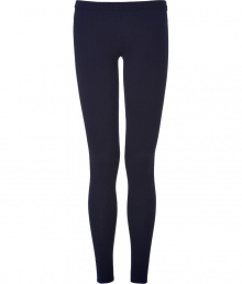 Sumptuously soft and effortlessly cool, Donna Karans pure, ink blue cashmere blend knit leggings epitomize understated luxury - Crafted with a touch of flattering stretch material - Curve-hugging, medium-rise pull on style with elasticated waist - All-over fine ribbing and cuffed ankles - A must for chic off duty looks - Pair with oversize pullovers, long white button downs and tunic tops Sumptuously soft and effortlessly cool, Donna Karans pure, ink blue cashmere blend knit leggings epitomize understated luxury - Crafted with a touch of flattering stretch material - Curve-hugging, medium-rise pull on style with elasticated waist - All-over fine ribbing and cuffed ankles - A must for chic off duty looks - Pair with oversize pullovers, long white button downs and tunic tops