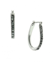 Hoop earrings may traditionally be a casual classic, but 2028 dresses them up with glittering Czech stones. Crafted in hematite tone and silver tone mixed metal. Approximate diameter: 1 inch. Hoop earrings may traditionally be a casual classic, but 2028 dresses them up with glittering Czech stones. Crafted in hematite tone and silver tone mixed metal. Approximate diameter: 1 inch.