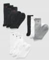 Available in extended sizes, this 3 pack of Polo crew socks fits the bill for convenience and comfort.
