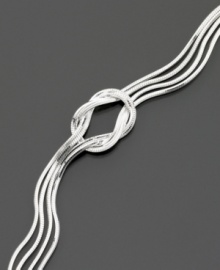 This multichain bracelet with knotted detail has a clean, organic style. Crafted of sterling silver. Measures 7-1/2 inches. This multichain bracelet with knotted detail has a clean, organic style. Crafted of sterling silver. Measures 7-1/2 inches.