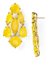 Make a date with kate spade new york with this pair of chandelier earrings, accented by a bright cascade of clustered stones.