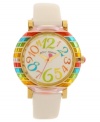 Find your rainbow connection with this vibrant and playful watch by Betsey Johnson.