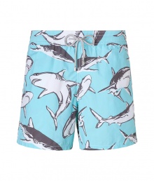 A brand original style since the 70s detailed with a fierce shark print, Vilebrequins Moorea swim trunks are as fun as they are iconic - Waterproof elastic waistband, back flap pocket, side slit pockets, back eyelets for release of water, durable drawstring cord with stainless metal aglets, interior cotton briefs - Classic slim fit - Wear in the water, or post-swim with a polo and flip-flops - Comes with a logo printed drawstring pouch A brand original style since the 70s detailed with a fierce shark print, Vilebrequins Moorea swim trunks are as fun as they are iconic - Waterproof elastic waistband, back flap pocket, side slit pockets, back eyelets for release of water, durable drawstring cord with stainless metal aglets, interior cotton briefs - Classic slim fit - Wear in the water, or post-swim with a polo and flip-flops - Comes with a logo printed drawstring pouch