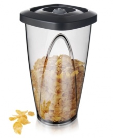 Breakfast at its best. The VacuVin cereal storage container uses vacuum technology to prevent exposure to air, keeping your favorite morning eats fresh, crunchy and ready to enjoy. A special tinted design keeps out harmful light that would otherwise accelerate spoiling. Limited warranty.