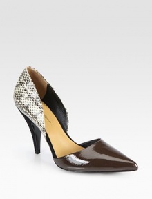 Timeless low-cut pump crafted of genuine snakeskin and leather, heightened by a soft suede heel. Suede-covered heel, 4 (100mm)Snakeskin and leather upperPoint toeGoatskin liningLeather solePadded insoleImported Timeless low-cut pump crafted of genuine snakeskin and leather, heightened by a soft suede heel. Suede-covered heel, 4 (100mm)Snakeskin and leather upperPoint toeGoatskin liningLeather solePadded insoleImported