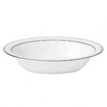 Sparkling platinum and mica accent this decidedly contemporary Vera Wang vegetable bowl, lending a look that's fresh and dimensional.
