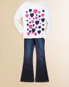 A basic long sleeved tee gets a sweet update with colorful hearts detail.CrewneckLong sleeves78% polyester/18% rayon/4% spandexMachine washMade in the USA