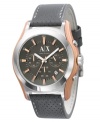 Modern hues give a contemporary spin to this chronograph watch by AX Armani Exchange.