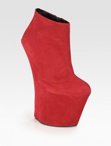 A curved-wedge adds signature style to this architectural design of butter-soft suede resting on a hidden platform. Self-covered wedge, 8 (200mm)Hidden platform, 4¾ (120mm)Compares to a 3¼ heel (80mm)Suede upperSide zipLeather lining and solePadded insoleMade in Italy A curved-wedge adds signature style to this architectural design of butter-soft suede resting on a hidden platform. Self-covered wedge, 8 (200mm)Hidden platform, 4¾ (120mm)Compares to a 3¼ heel (80mm)Suede upperSide zipLeather lining and solePadded insoleMade in Italy