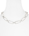 On the right side of classic, Lauren by Ralph Lauren's silver-plated necklace is a bold choice layered over a crisp neckline or cocktail dress.
