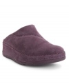 The Fit Flop Gogh Clogs bring your favorite exercise sandals from season to season with a water-repellent suede upper, outdoor sole along with their signature wobbleboard sole.