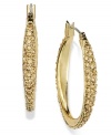 Traditional oval hoops in alluring topaz hues, by Charter Club. Accented with glass stones. Crafted in 14k gold-plated mixed metal. Approximate diameter: 1 inch.