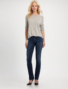 High-waisted, slim-fitting denim design in a slightly faded wash that smoothly transitions from day to night. THE FITFitted through hips and thighsRise, about 10Inseam, about 32THE DETAILSZip flyFive-pocket style74% cotton/24% polyamide/2% elastaneMachine washImported of Italian fabricModel shown is 5'11 (180cm) wearing US size 4. High-waisted, slim-fitting denim design in a slightly faded wash that smoothly transitions from day to night. THE FITFitted through hips and thighsRise, about 10Inseam, about 32THE DETAILSZip flyFive-pocket style74% cotton/24% polyamide/2% elastaneMachine washImported of Italian fabricModel shown is 5'11 (180cm) wearing US size 4.