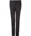 Elegant pants in charcoal gray wool blend - Fine pin stripes - From the Italian trend label Costume National - Slim Fit = modern slim and straight cut, with a slightly lower waist and angled pockets - Classic, luxurious AND fashionable - The creases makes an especially slim silhouette - Ideal for many occasions from casual to festive - Wonderfully comfortable thanks to a small stretch content - Styling: combine with a shirt, cashmere pullover and/or jacket