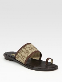 Classic canvas monogram design with rich leather trim and a trend-forward toe ring. Leather and printed canvas upperLeather liningRubber solePadded insoleImported Classic canvas monogram design with rich leather trim and a trend-forward toe ring. Leather and printed canvas upperLeather liningRubber solePadded insoleImported