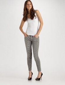 Channel your inner starlet in these cropped, curvy jeans with a fabulous retro fit.THE FITLow rise Stiletto leg Cropped length Rise, about 8 Inseam, about 27½THE DETAILSZip fly Button closure Five-pocket style 98% cotton/2% spandex Machine wash Made in USA Channel your inner starlet in these cropped, curvy jeans with a fabulous retro fit.THE FITLow rise Stiletto leg Cropped length Rise, about 8 Inseam, about 27½THE DETAILSZip fly Button closure Five-pocket style 98% cotton/2% spandex Machine wash Made in USA