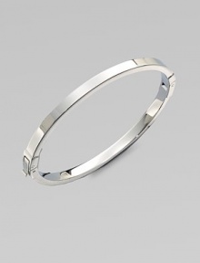 A sleek steel design with squared-off angles makes this piece perfectly versatile. SteelDiameter, about 2¼Hinged push clasp closureImported A sleek steel design with squared-off angles makes this piece perfectly versatile. SteelDiameter, about 2¼Hinged push clasp closureImported