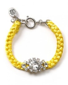 A bold take on this season's homespun trend, this fluoro woven bracelet from Juicy Couture is bright on. A bold take on this season's homespun trend, this fluoro woven bracelet from Juicy Couture is bright on.
