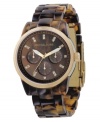 Crystal accents and an acrylic tortoiseshell bracelet lend a glam look to this Michael Kors sport watch.