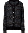 Super stylish anthracite lurex cardigan - This cardigan has a luxurious feel and a modern, oversized fit - Lavish kid mohair and polyamide blend with a quirky-cool knit pattern - Wear with a pullover, wool shorts, ribbed tights, and knee-high boots for casual cool - Style with a mini-dress, patterned tights, and ankle boots