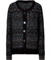 Super stylish anthracite lurex cardigan - This cardigan has a luxurious feel and a modern, oversized fit - Lavish kid mohair and polyamide blend with a quirky-cool knit pattern - Wear with a pullover, wool shorts, ribbed tights, and knee-high boots for casual cool - Style with a mini-dress, patterned tights, and ankle boots