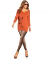 Add cool kitsch to your fall look with this slouchy Bar III dog-print sweater -- contrast it with sleek skinny jeans!