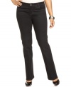 Get sleek casual style with Kut from the Kloth's plus size bootcut jeans, finished by a black wash.
