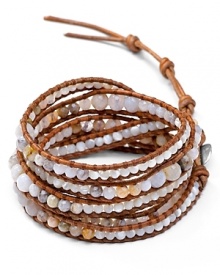 Chan Luu wraps up boho luxe style with this five-strand leather bracelet, accented by a free spirited mix of semi precious stones. Chan Luu wraps up boho luxe style with this five-strand leather bracelet, accented by a free spirited mix of semi precious stones.