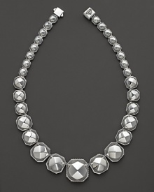 Faceted sterling mimics precious stones on this bold necklace from the Lagos Silver Rocks Collection. Faceted sterling mimics precious stones on this bold necklace from the Lagos Silver Rocks Collection.