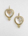 A sweet style in clear crystal and radiant 18k gold. Crystal18k goldSize, about .8Hook backMade in Italy