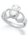 The perfect symbol of love. Giani Bernini's intricate ring is crafted in sterling silver and features a cut-out Claddagh design. Size 7 or 8.