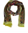 Dressed up or down, this elegant cashmere-blend paisley scarf from Etro injects bold style into any ensemble - All-over bold paisley print, frayed hem - Pair with workweek chic look or an elevated jeans-and-tee ensemble