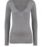 Everyday essential knitwear gets a cool modern redux in Closeds four season cotton-silk-cashmere pullover - V-neckline, long sleeves - Modern slim fit - Pair with everything from broken-in skinnies to chic tailored mini-skirts