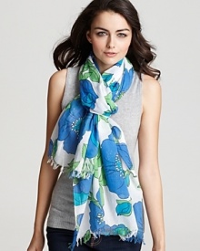 Spring has truly sprung with this blue and green floral scarf from kate spade. Spring has truly sprung with this blue and green floral scarf from kate spade.
