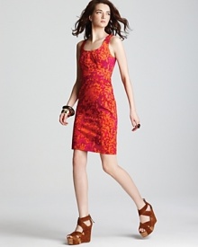 Bask in summer's brightest shades with this MICHAEL Michael Kors dress boasting a vibrant abstract print. Tone down the saturated hues with muted neutral accents. Bask in summer's brightest shades with this MICHAEL Michael Kors dress boasting a vibrant abstract print. Tone down the saturated hues with muted neutral accents.