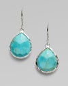 Elegantly faceted turquoise drops are complemented by shiny sterling silver. Turquoise Sterling silver Drop, about 1¼ Ear wire Imported