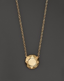 14K Yellow Gold Faceted Dome Necklace, 17 14K Yellow Gold Faceted Dome Necklace, 17