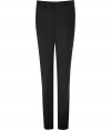 Elegant trousers in a fine black wool-mohair blend - Slim, straight cut, with figure-flattering pleats - Two diagonal pockets at the side - High-quality with great fit and comfort - Favorite pants for a lifetime - Dress casually with a cashmere pullover or with a classic shirt and matching jacket