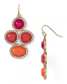 Brighten up your jewel box with these faceted pink stone earrings from Aqua, sure to add a sparkly shot of color. Brighten up your jewel box with these faceted pink stone earrings from Aqua, sure to add a sparkly shot of color.