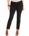 Darken up your denim with Lucky Brand Jeans' plus size skinny jeans, finished by a black wash.