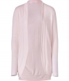 Super soft in a sweet shade of blush, Steffen Schrauts open cardigan is an effortless choice for causal looks - Rolled shawl collar, long sleeves, open front with curved hem - Fitted - Wear with a tissue tee, skinnies and flats