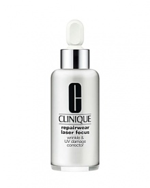 Potent serum gives every skin a second chance against lines, wrinkles, sun damage. In 4 weeks, see obvious reduction in lines, wrinkles, improved texture. At 12 weeks, the visible wrinkle-reducing power is remarkably close to a dermatological laser procedure. 63%, to be exact. Different commitment, different results. And yet impressive results guaranteed.Apply 3 to 4 drops twice a day to face and around eyes. For all Skin Types.Partner with any of Cliniques de-aging solutions: For increased prevention against the effects of stress, sun and pollution, add Superdefense SPF 25 and Super Rescue. For intense visible repair, add Youth Surge SPF 15 and Youth Surge Night. For visible lifting and firming, add Zero Gravity Repairwear Lift Potent serum gives every skin a second chance against lines, wrinkles, sun damage. In 4 weeks, see obvious reduction in lines, wrinkles, improved texture. At 12 weeks, the visible wrinkle-reducing power is remarkably close to a dermatological laser procedure. 63%, to be exact. Different commitment, different results. And yet impressive results guaranteed.Apply 3 to 4 drops twice a day to face and around eyes. For all Skin Types.Partner with any of Cliniques de-aging solutions: For increased prevention against the effects of stress, sun and pollution, add Superdefense SPF 25 and Super Rescue. For intense visible repair, add Youth Surge SPF 15 and Youth Surge Night. For visible lifting and firming, add Zero Gravity Repairwear Lift